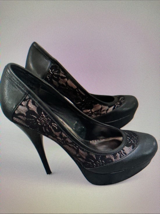None Shoes - Black Lace Platform Pumps - Women's High Heels